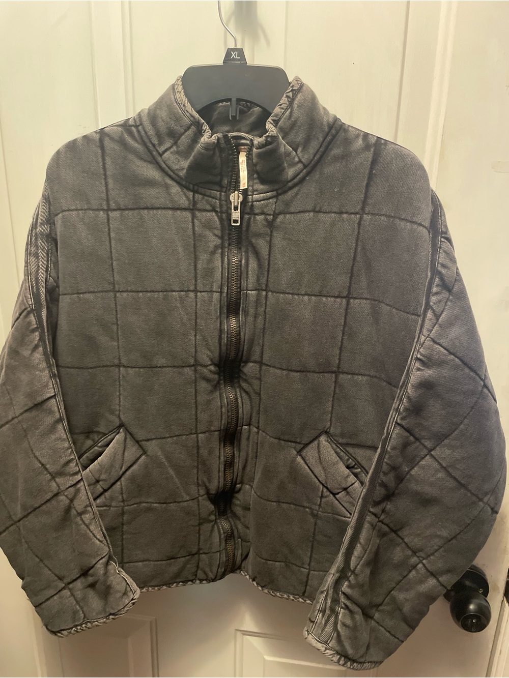 Free People Quilted Zip Front Jacket